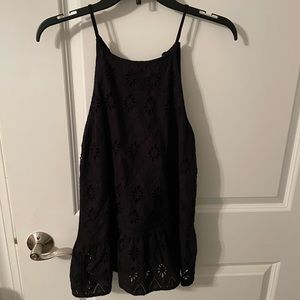 Black Floral Tank Top